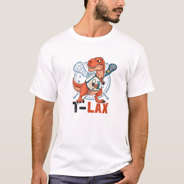 Lacrosse Tyrannosaurus Rex Lax Rex Dino Lax T Shirt (Framsida)