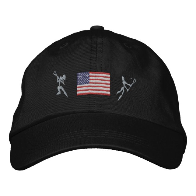 Lacrosse United Stater Lacrosse Embroized Cap Broderad Keps (Framsida)