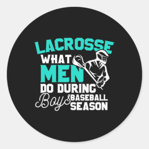 Lacrosse Vad Manar gör under Boys Baseball Gift Runt Klistermärke