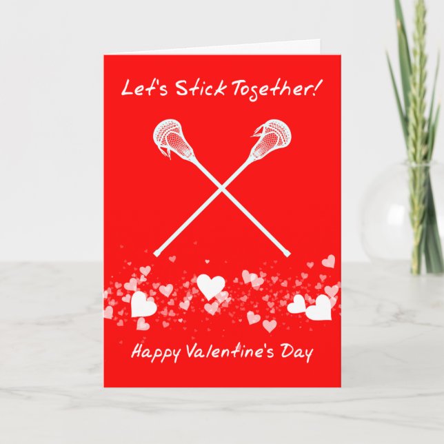 Lacrosse Valentine Day Card, Anpassade Helgkort (Framsida)