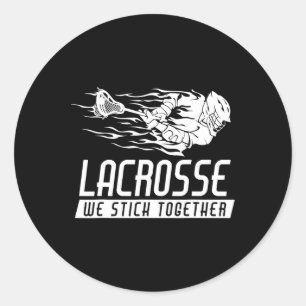 Lacrosse Vi håller ihop Lacrosse Player Shirt L Runt Klistermärke