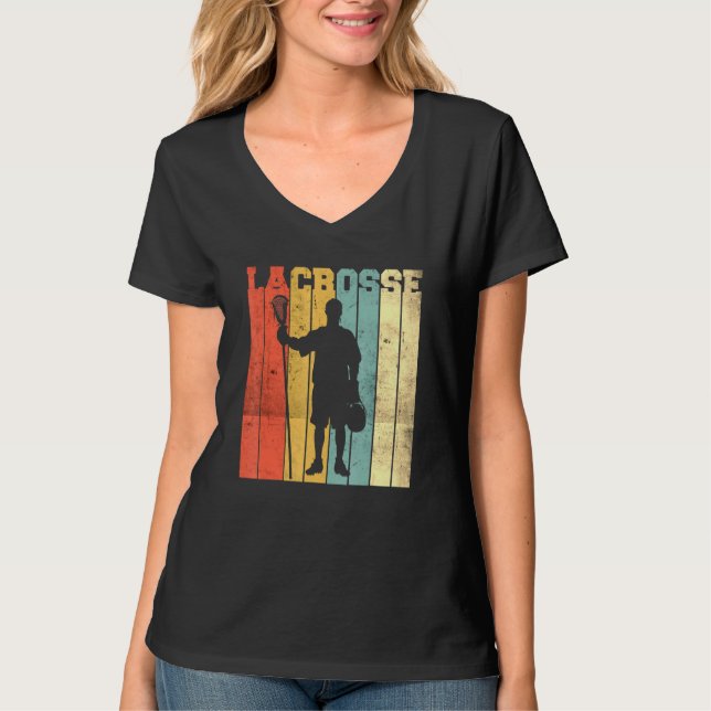 Lacrosse Vintage Retro 1 T Shirt (Framsida)