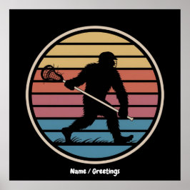 Lacrosse Vintage Sunset Poster