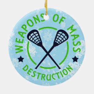 Lacrosse Weapons of Destruction jul Ornament
