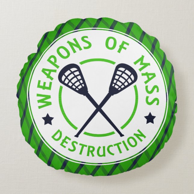 Lacrosse Weapons of Mass Destruction Round Pillow Rund Kudde (Framsidan)