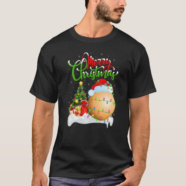 Lacrosse  Xmas Decorations Santa Lacrosse Christma T Shirt (Framsida)