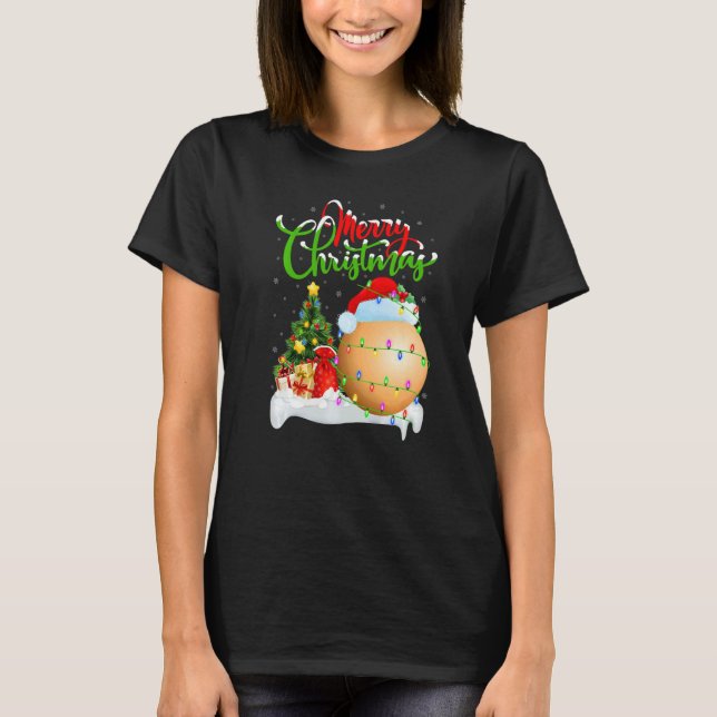Lacrosse  Xmas Decorations Santa Lacrosse Christma T Shirt (Framsida)