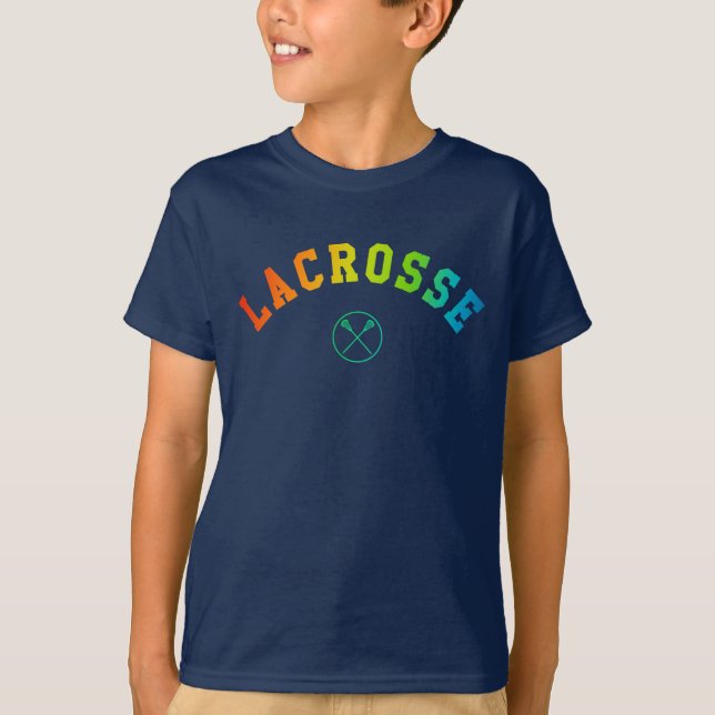 Lacrossebarnskjorta - färgrik krökt text t shirt (Framsida)