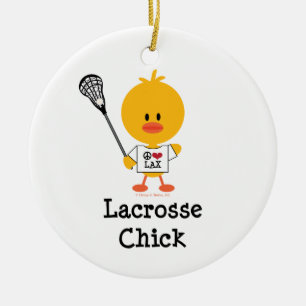 Lacrossechickprydnad Julgransprydnad Keramik