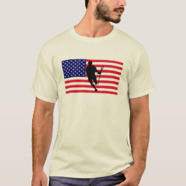 LacrosseflaggaIRock Amerika T-tröja T-shirt