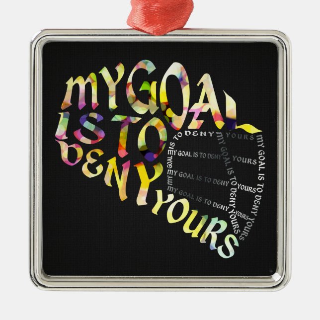 Lacrossegoalien maskerar typografi julgransprydnad metall (Framsidan)