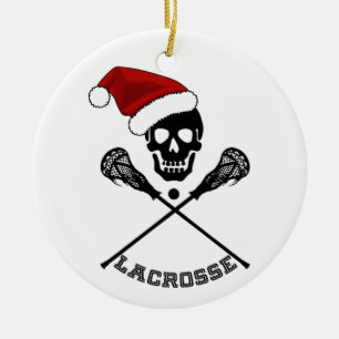 Lacrosseklubbor jul julgransprydnad keramik
