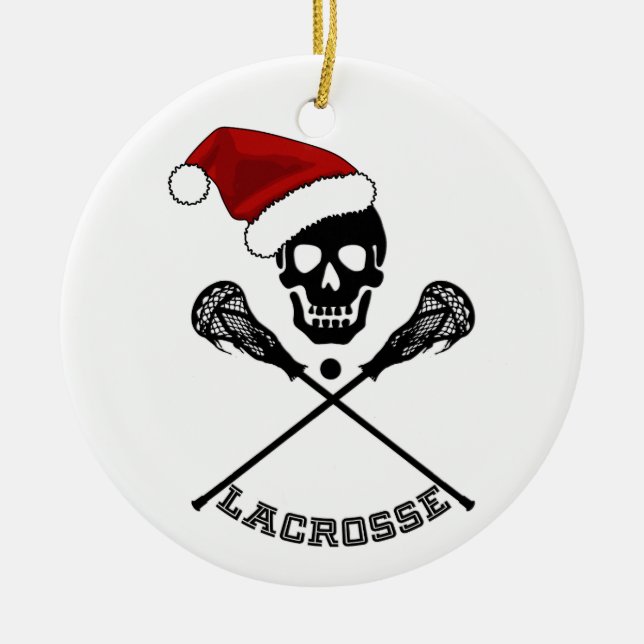Lacrosseklubbor jul julgransprydnad keramik (Framsidan)