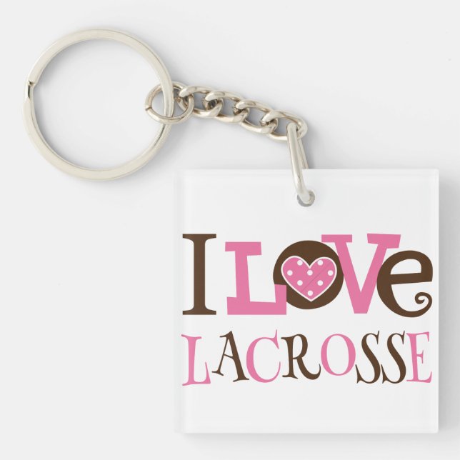 Lacrosselagledare eller spelaregåva Keychain (Framsidan)