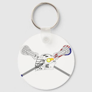 Lacrossepinnar med hjälmen nyckelring