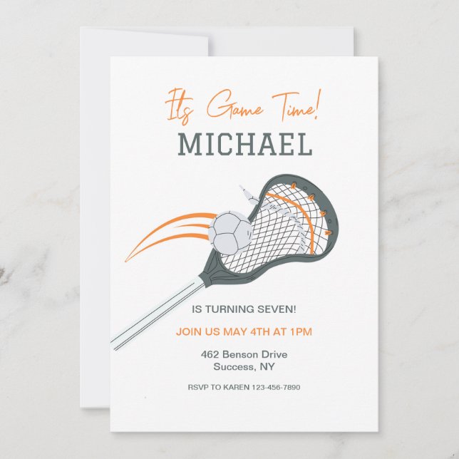 Lacrossespel Inbjudningar (Framsida)