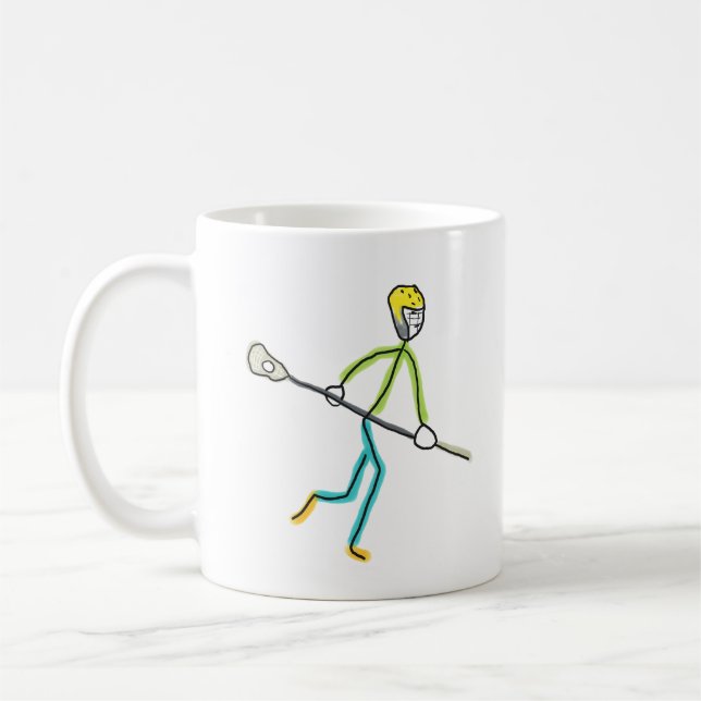 Lacrossespelande Stickman Kaffemugg (Vänster)