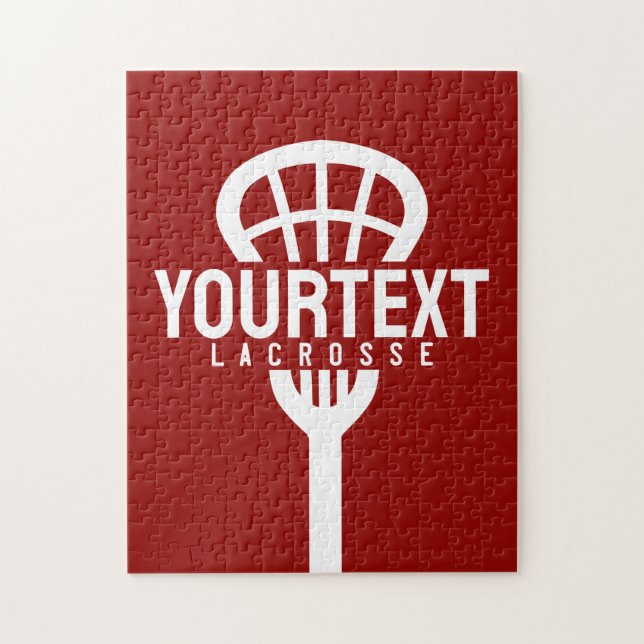 Lacrossespelare ANPASSAD TEXT Team Mesh Sportklubb Pussel (Vertikal)