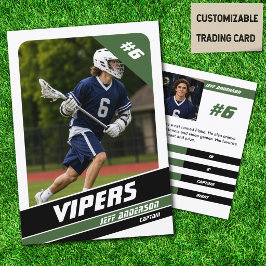 Lacrossespelare Trading Card Livlig Grön Vit
