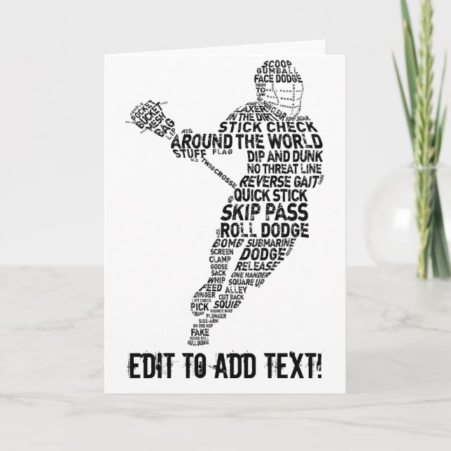 Lacrossespelaretypografi Helgkort (Framsida)