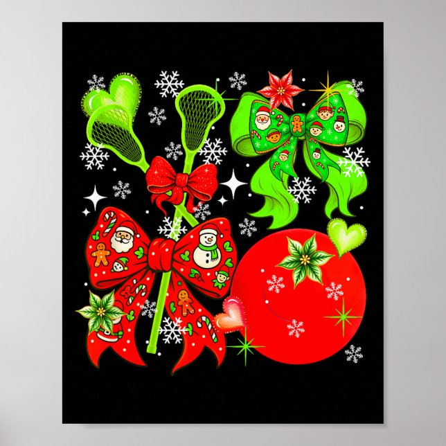 Lacrosseutrustning Jul Spelarlag Färgrik  Poster (Framsidan)