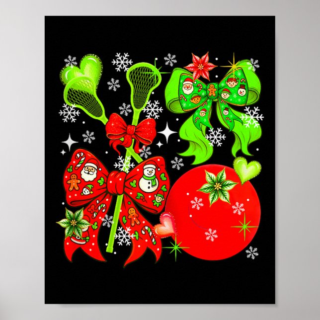 Lacrosseutrustning Jul Spelarlag Färgrik  Poster (Framsidan)