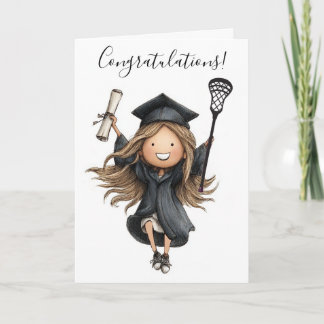 Lacrossflicka examen vikt gratulationskort kort