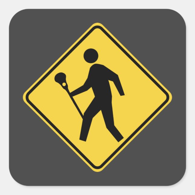 Lacrossing Fyrkantigt Klistermärke (Framsida)