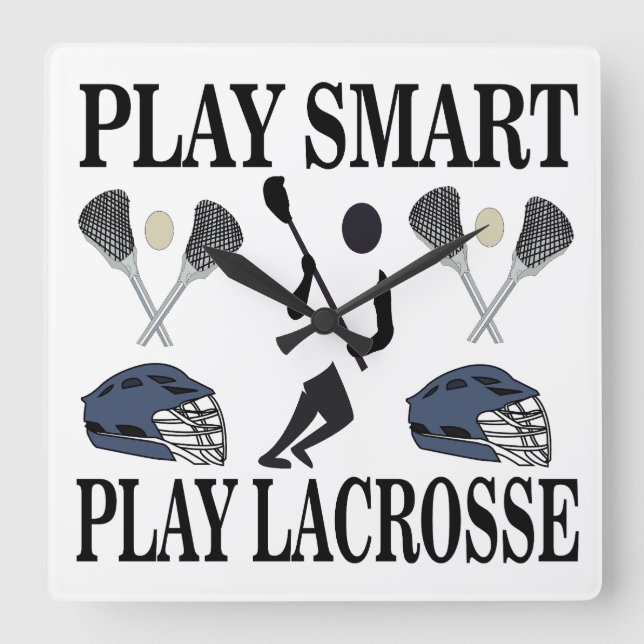 Lacrossspelare Sport Fyrkantig Klocka (Framsida)