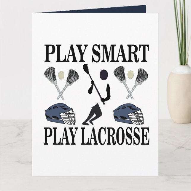 Lacrossspelare Tränarlag Sporthälsning Kort (Framsida)