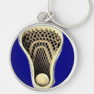 Lacrossutrustning Rund Silverfärgad Nyckelring