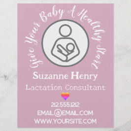 Lactation Consultant Breastfeeding Rainbow Pink Reklamblad