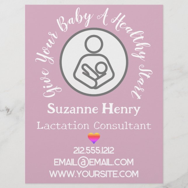 Lactation Consultant Breastfeeding Rainbow Pink Reklamblad (Framsidan)
