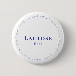 Lactose-Free Request Badge, White - Navy Knapp