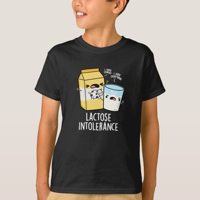 Lactose Inolerance Funny Mjölk Pun Mörk BG T Shirt (Framsida)