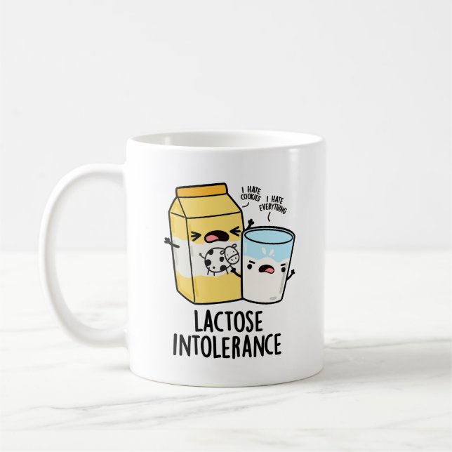 Lactose Intolerans Funny Mjölk Pun Kaffemugg (Vänster)