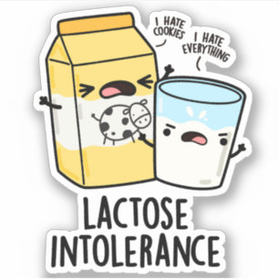 Lactose Intolerans Funny Mjölk Pun Klistermärken