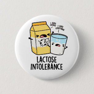 Lactose Intolerans Funny Mjölk Pun Knapp