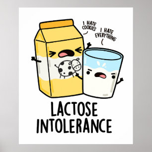 Lactose Intolerans Funny Mjölk Pun Poster