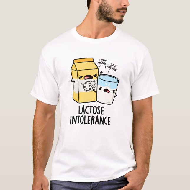 Lactose Intolerans Funny Mjölk Pun T Shirt (Framsida)