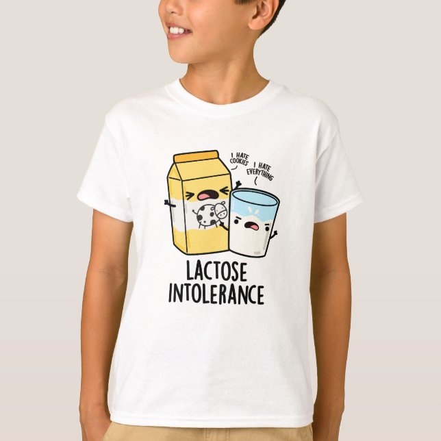 Lactose Intolerans Funny Mjölk Pun T Shirt (Framsida)