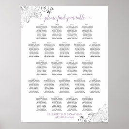 Lacy 22 Bröllop, vit lavender för sätesschemat i B Poster