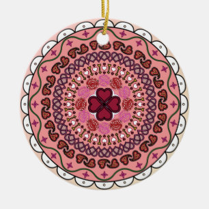 Lacy Alla hjärtans dag-ornament Julgransprydnad Keramik