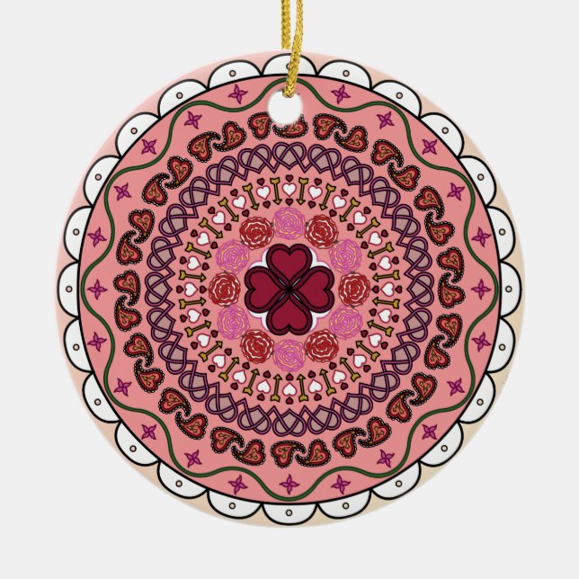 Lacy Alla hjärtans dag-ornament Julgransprydnad Keramik (Framsidan)