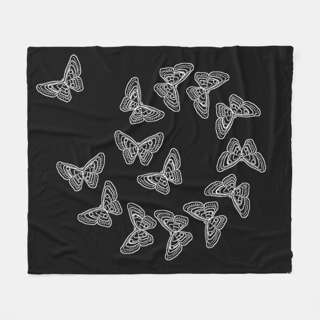 Lacy Butterflies Fleece Blanket (Framsidan (Horisontell))