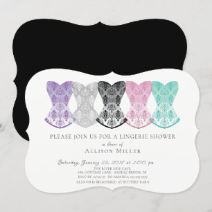 Lacy Corset Lingerie Shower Inbjudningar