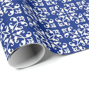 Lacy cutwork - white over lapis blue presentpapper