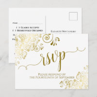 Lacy Guld Calligraphy Elegant White Bröllop OSA