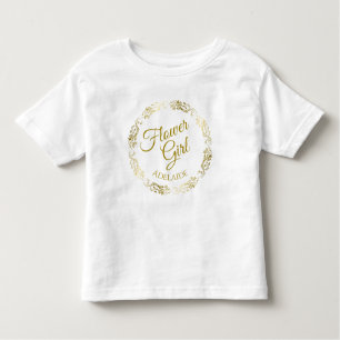 Lacy guld- Filigree bröllopungt barn för brudtärna T Shirt