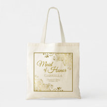 Lacy Guld Frills Elegant Maid of honor Bröllop
